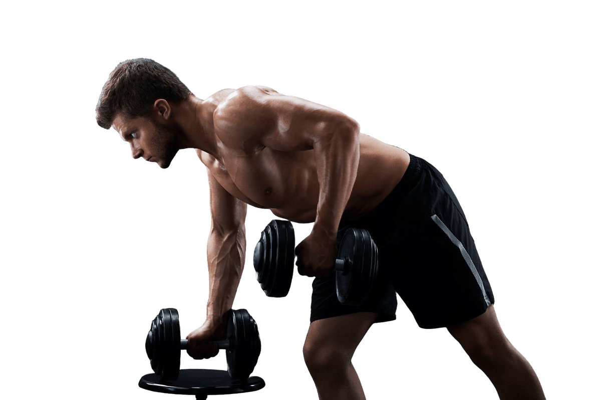 Bodybuilder lifting heavy weights